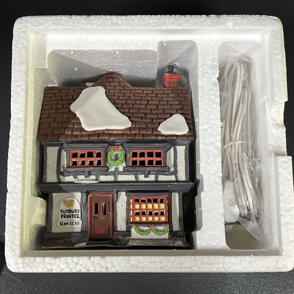 Dept 56 Dickens Village Tutbury Printer #5568-9 Porcelain 1990 w/box New Other‎